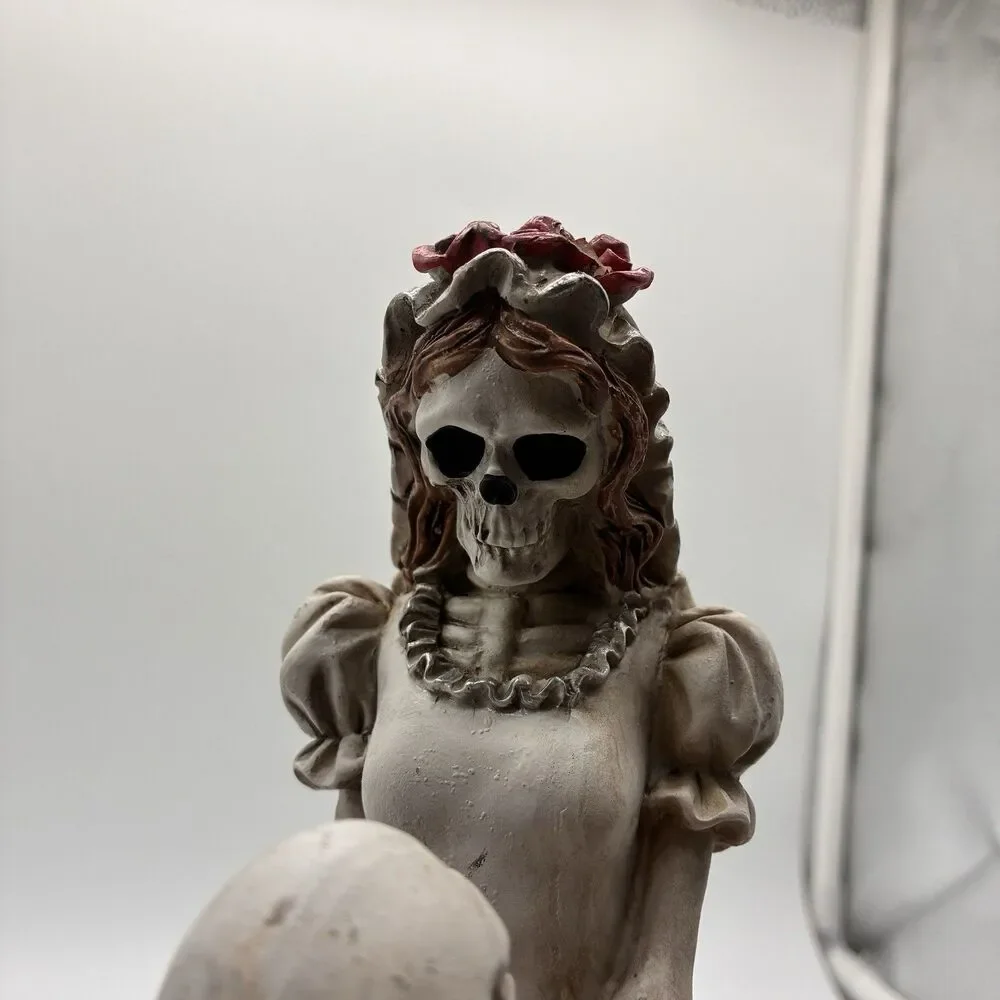 Skeleton Bride And Groom In Love. Goth, Halloween, Day Of The Dead Decor 12”